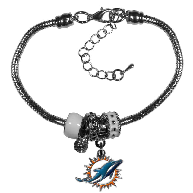 Pulsera de los Miami Dolphins con cuentas estilo euro