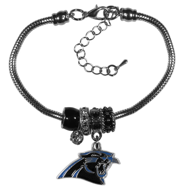 Pulsera de los Carolina Panthers con cuentas estilo euro