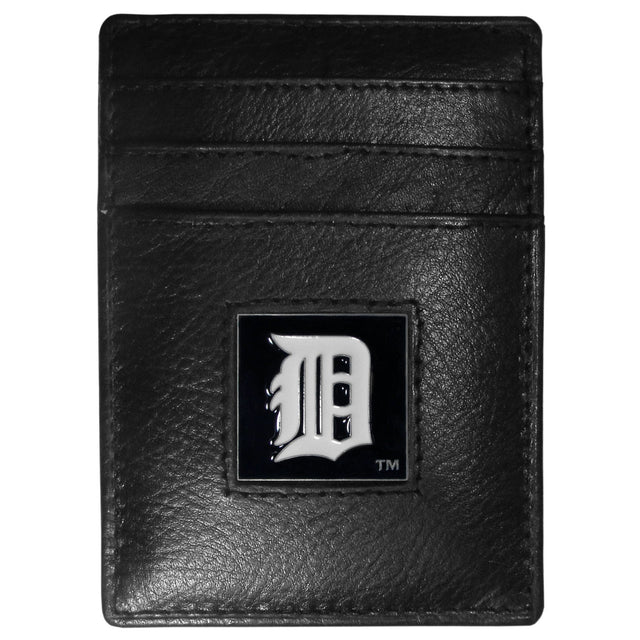 Cartera de cuero con clip para billetes y tarjetero de los Detroit Tigers