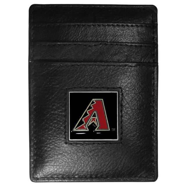 Cartera de cuero con clip para billetes y tarjetero de los Arizona Diamondbacks