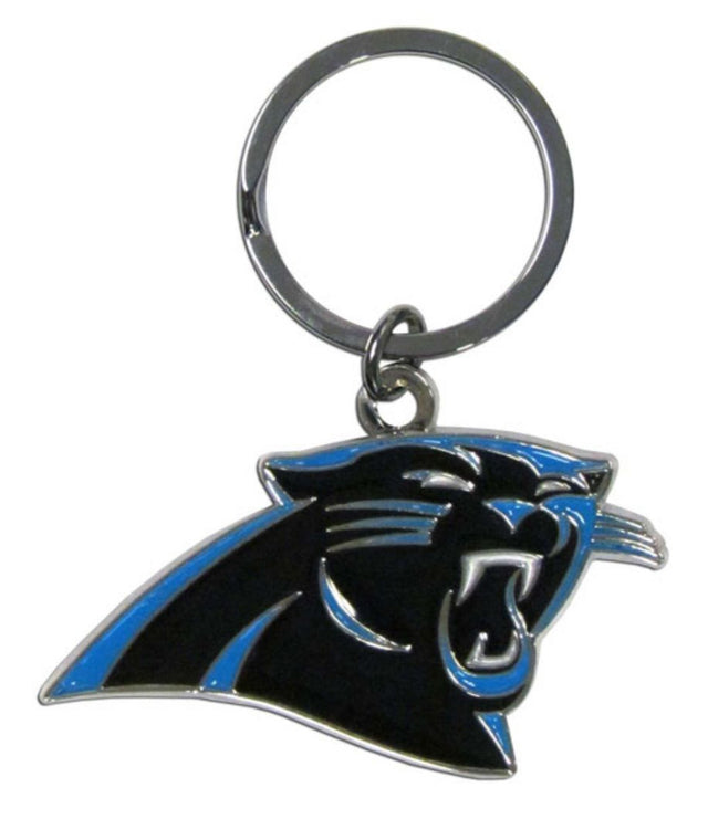 Llavero con el logotipo cromado de los Carolina Panthers