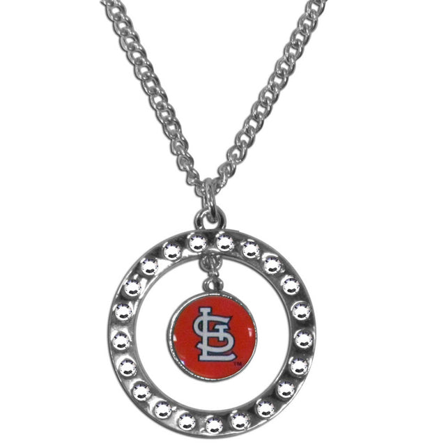 Collar con cadena y aro de diamantes de imitación de los St. Louis Cardinals