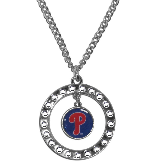 Collar con cadena y aro de diamantes de imitación de los Philadelphia Phillies