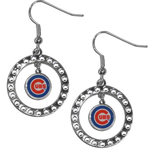 Pendientes de aro con diamantes de imitación de los Chicago Cubs