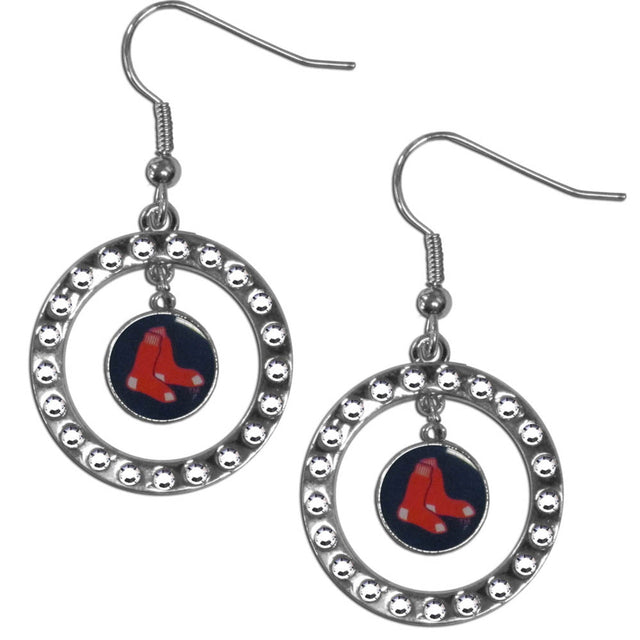 Pendientes de aro con diamantes de imitación de los Boston Red Sox