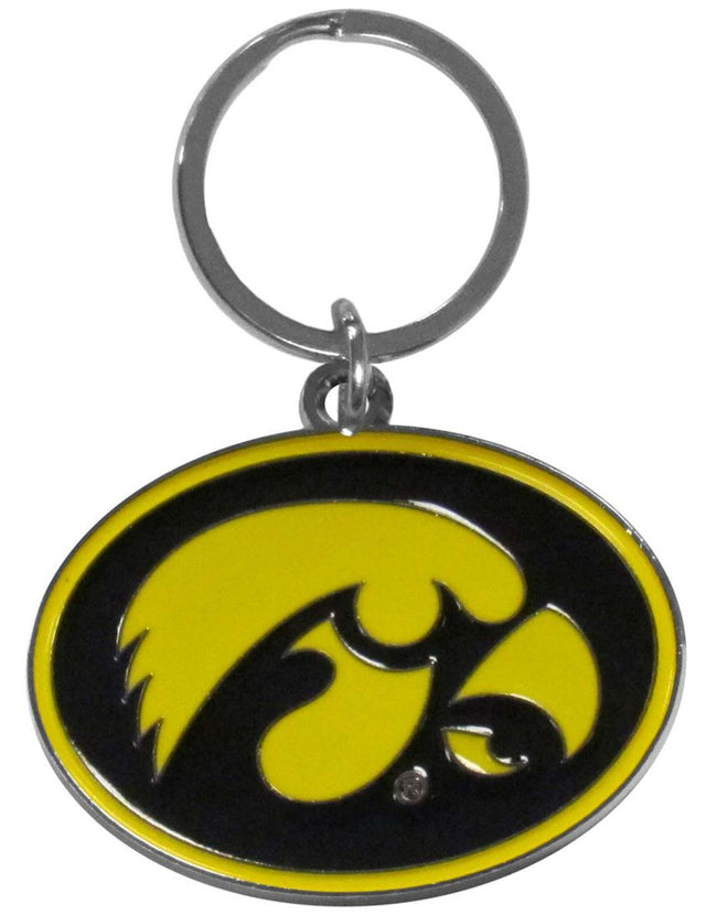 Llavero con el logotipo cromado de Iowa Hawkeyes