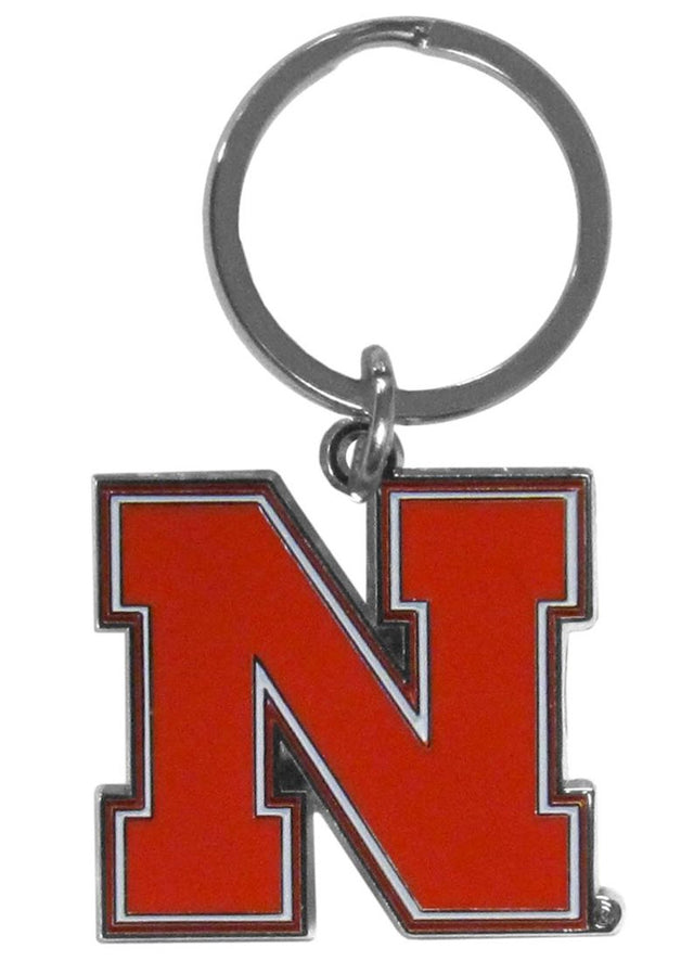 Llavero con el logotipo cromado de los Nebraska Cornhuskers