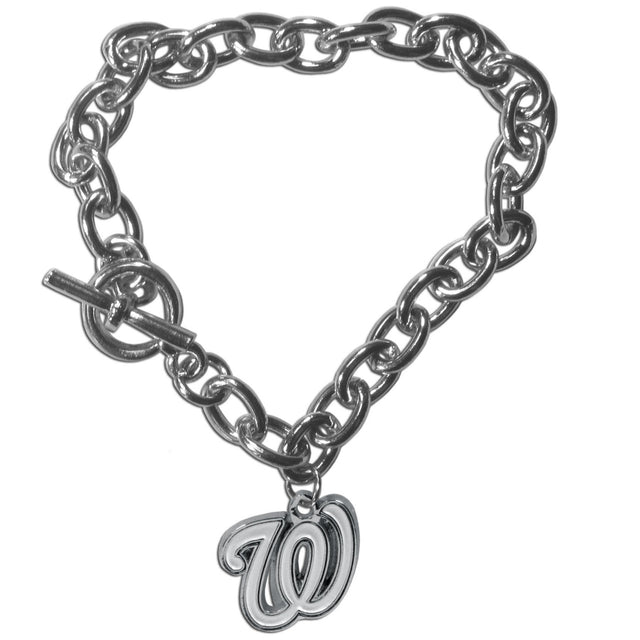 Pulsera de los Washington Nationals con eslabones de cadena estilo CO