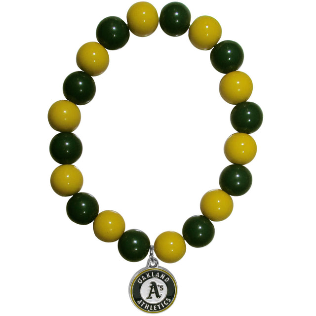 Pulsera de los Atléticos de Oakland con cuentas estilo CO