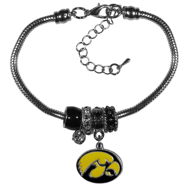 Pulsera de cuentas estilo euro de Iowa Hawkeyes