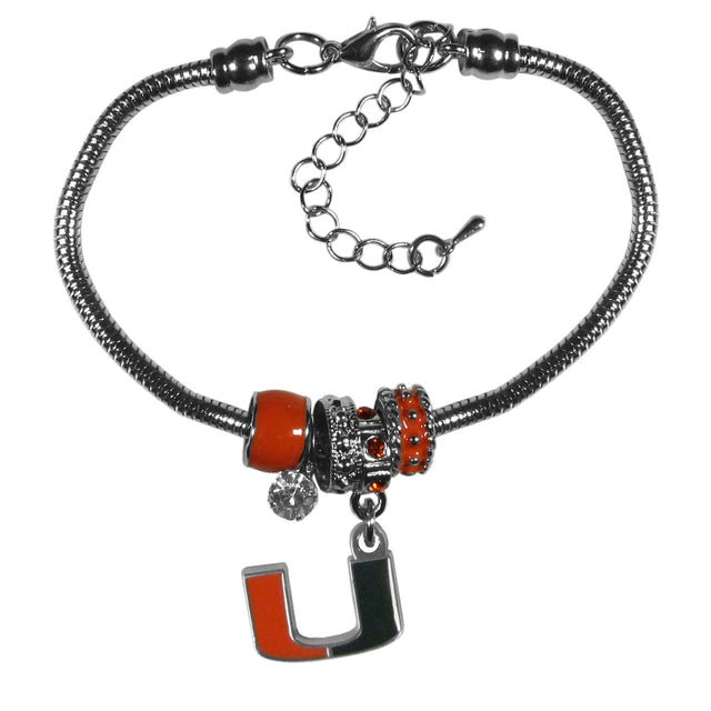 Pulsera de los Miami Hurricanes con cuentas estilo euro