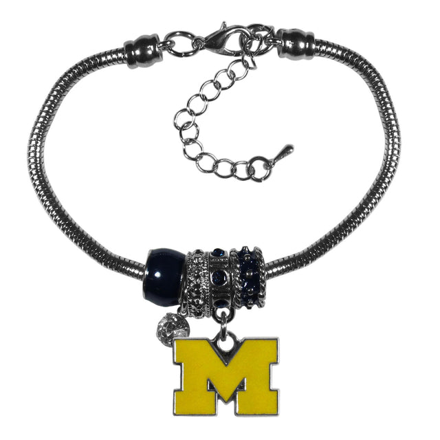 Pulsera de cuentas europeas de los Wolverines de Michigan