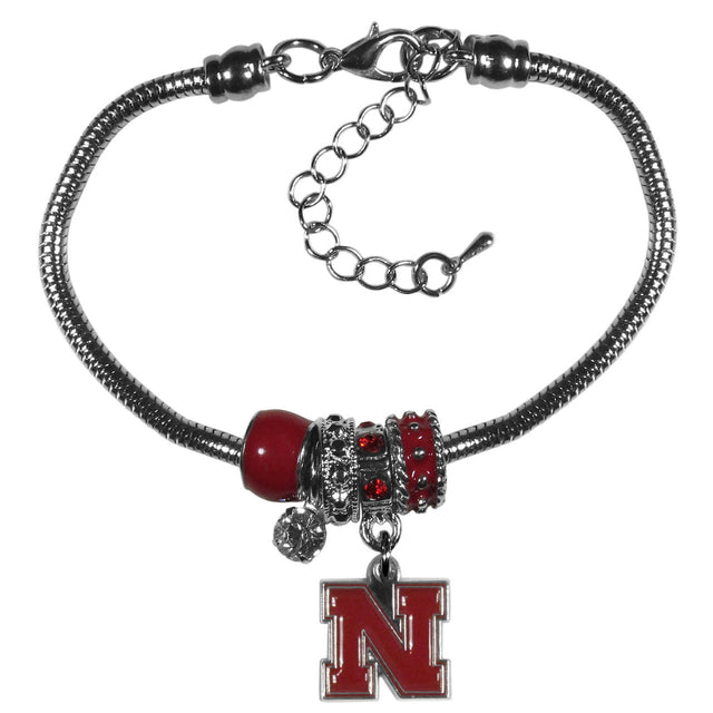 Pulsera de cuentas estilo euro de los Nebraska Cornhuskers