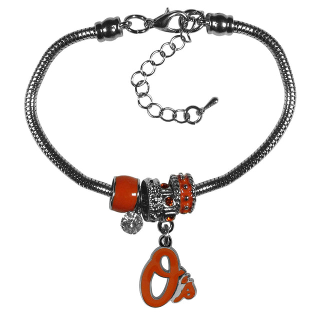 Pulsera de cuentas estilo euro de Baltimore Orioles CO