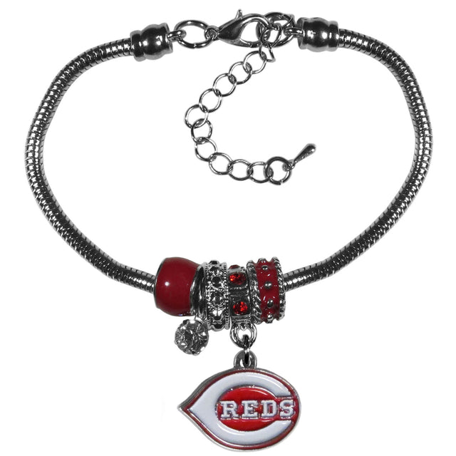 Pulsera de los Cincinnati Reds con cuentas estilo euro