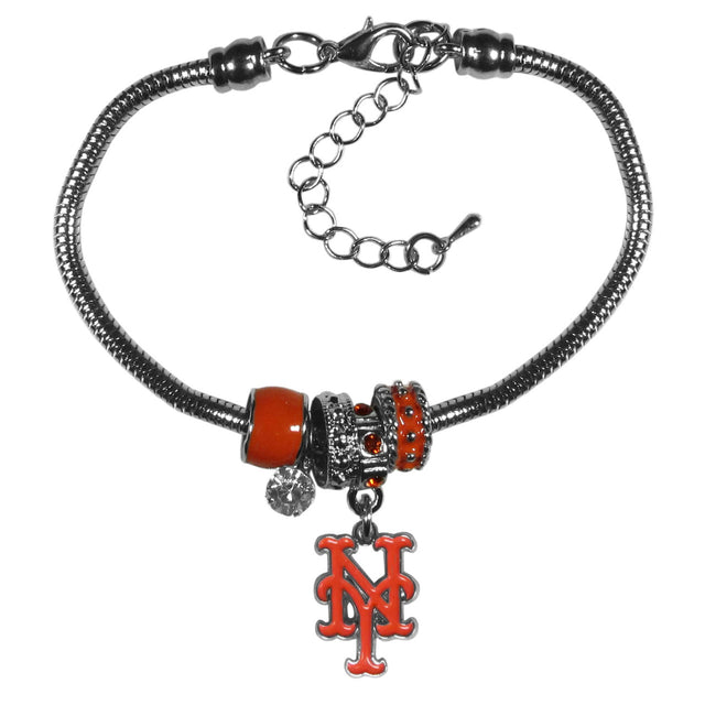 Pulsera de los New York Mets con cuentas estilo euro