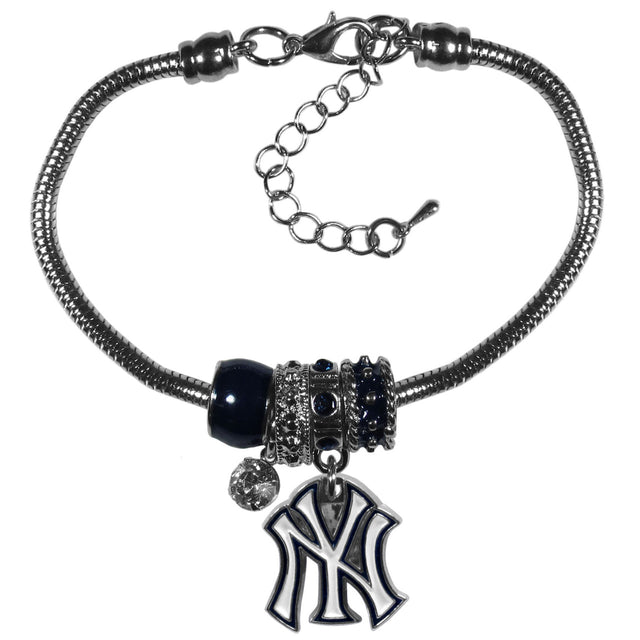 Pulsera de los Yankees de Nueva York con cuentas estilo euro