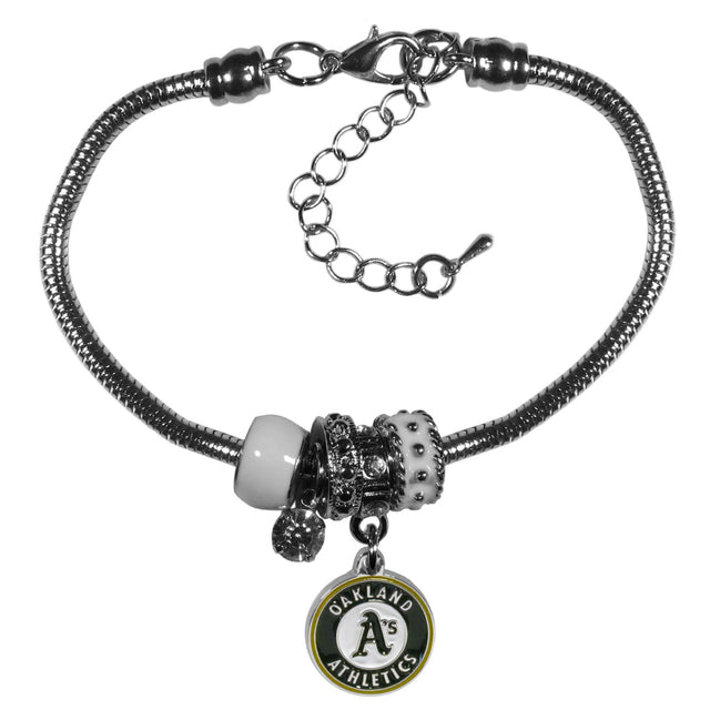 Pulsera de los Atléticos de Oakland con cuentas estilo Euro CO