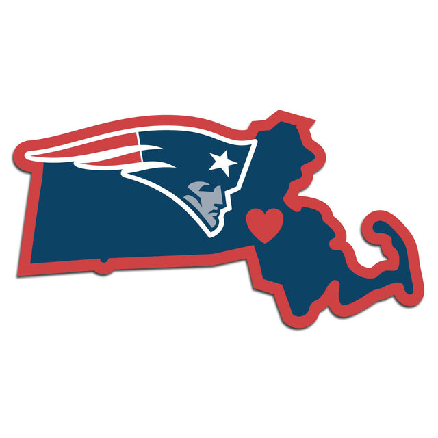 Calcomanía de los New England Patriots con el estilo de orgullo del estado natal