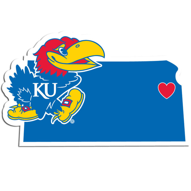 Calcomanía de los Kansas Jayhawks con el estilo de orgullo del estado natal