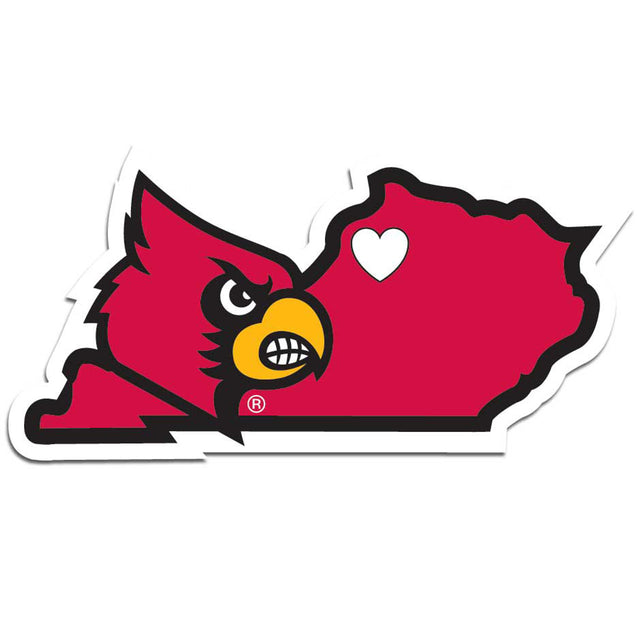 Calcomanía de los Louisville Cardinals con el estilo de orgullo del estado natal