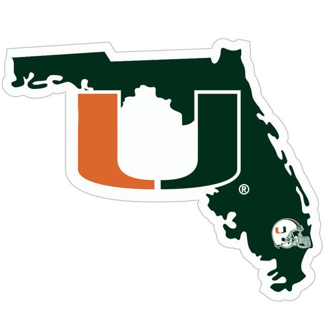 Calcomanía de los Miami Hurricanes con el estilo de orgullo del estado natal