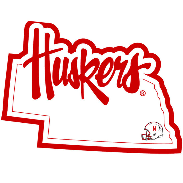 Calcomanía de los Nebraska Cornhuskers con el estilo de orgullo del estado de origen