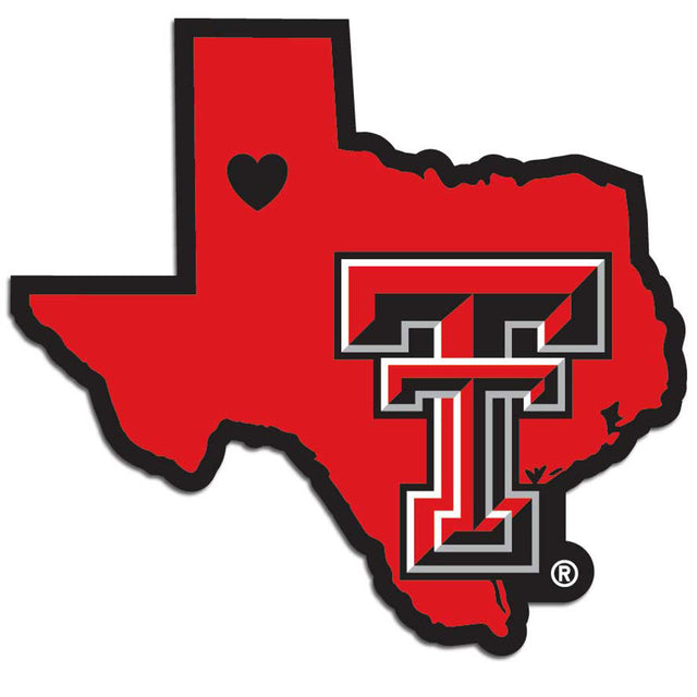 Calcomanía de los Texas Tech Red Raiders con el estilo de orgullo del estado natal