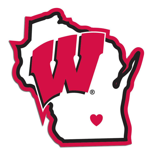 Calcomanía de Wisconsin Badgers con el estilo de orgullo del estado de origen