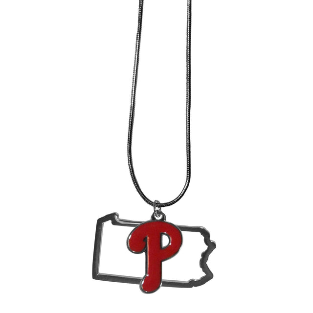 Philadelphia Phillies Necklace Chain with State Shape Charm CO