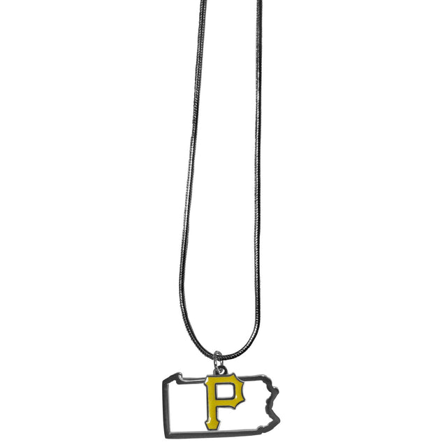 Collar con cadena de los Piratas de Pittsburgh y dije con forma de estado CO