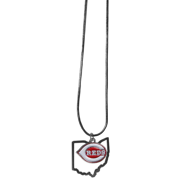 Cadena de collar de los Cincinnati Reds con dije en forma de estado CO