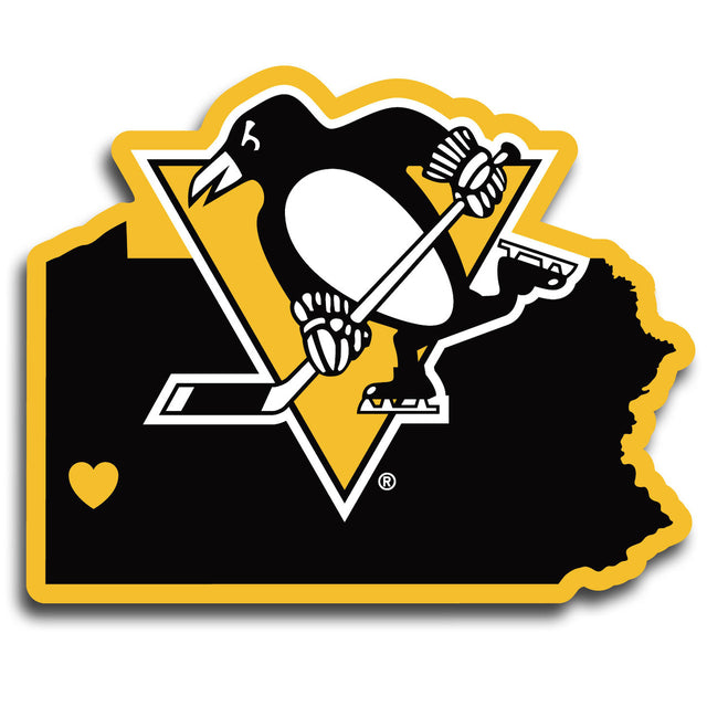 Calcomanía de los Pittsburgh Penguins con el estilo de orgullo del estado natal