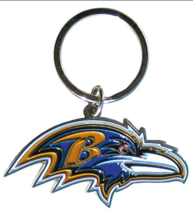 Llavero con el logotipo cromado de los Baltimore Ravens