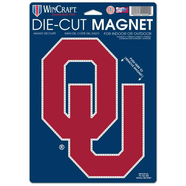 Imán troquelado con el logotipo de los Oklahoma Sooners, 6,25" x 9"