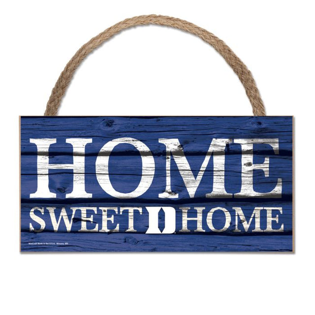 Letrero de madera con cuerda de 5" x 10" de Duke Blue Devils HOME SWEET HOME