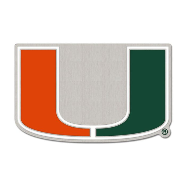 Tarjeta de joyería con pin esmaltado de colección de los Miami Hurricanes