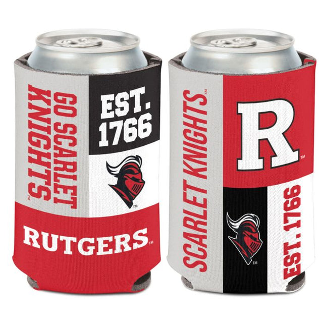 Enfriador de latas con bloques de color Rutgers Scarlet Knights de 12 oz.