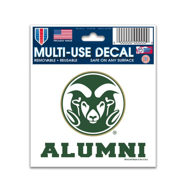 Calcomanía multiusos de ex alumnos de Colorado State Rams, 3" x 4"