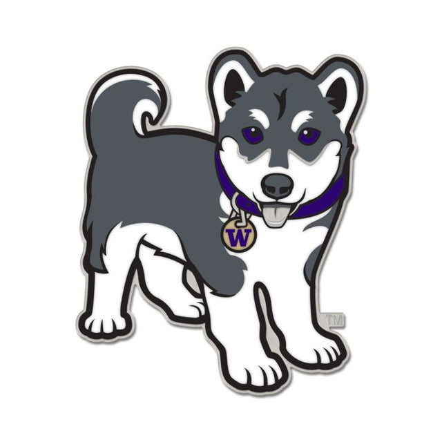 Tarjeta de joyería con pin esmaltado de colección de la mascota de Washington Huskies