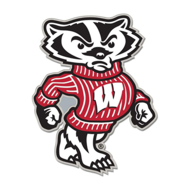 Wisconsin Badgers Mascot Collector Enamel Pin Jewelry Card