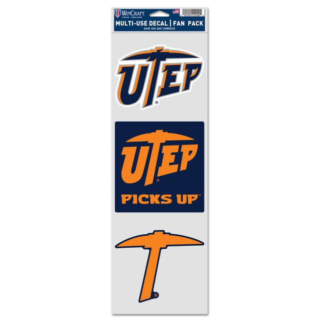 UTEP Miners Texas El Paso Fan Decals 3.75" x 12"