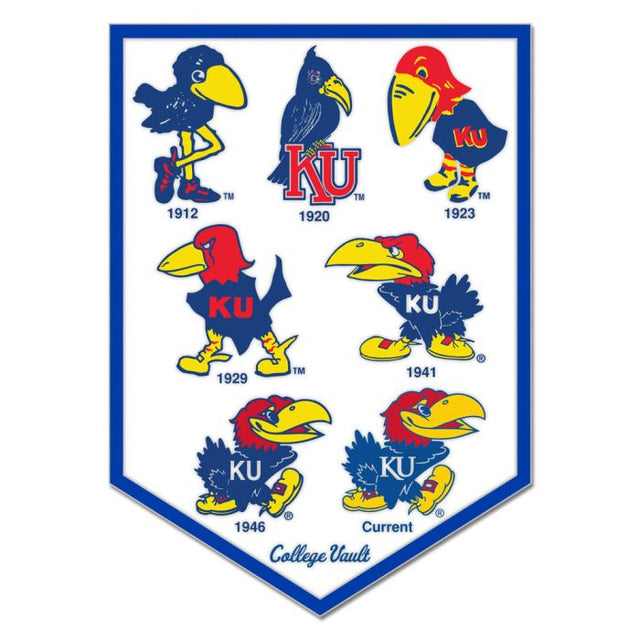 Kansas Jayhawks /College Vault MASCOT/EVOLUTION Collector Enamel Pin Jewelry Card