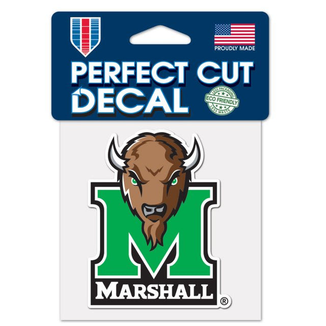 Marshall Thundering Herd 完美切割彩色贴花 4 英寸 x 4 英寸