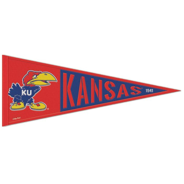 Kansas Jayhawks /College Vault VAULT Wool Pennant 13" x 32"