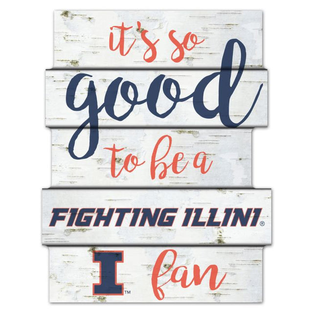 Illinois Fighting Illini Wood Sign 11"X14"