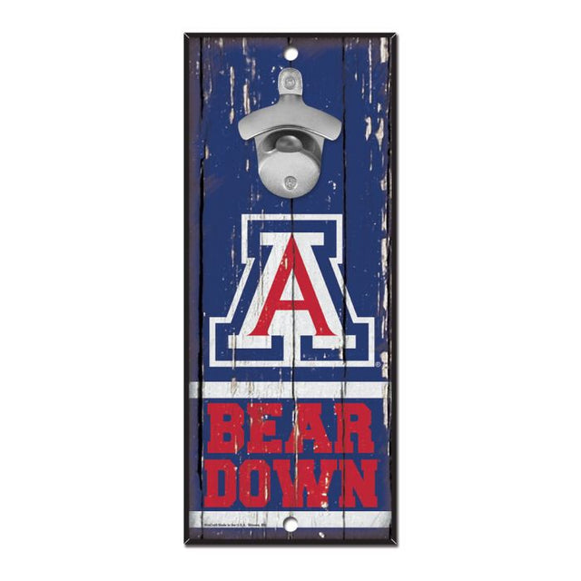 Arizona Wildcats Bottle Opener Sign 5x11