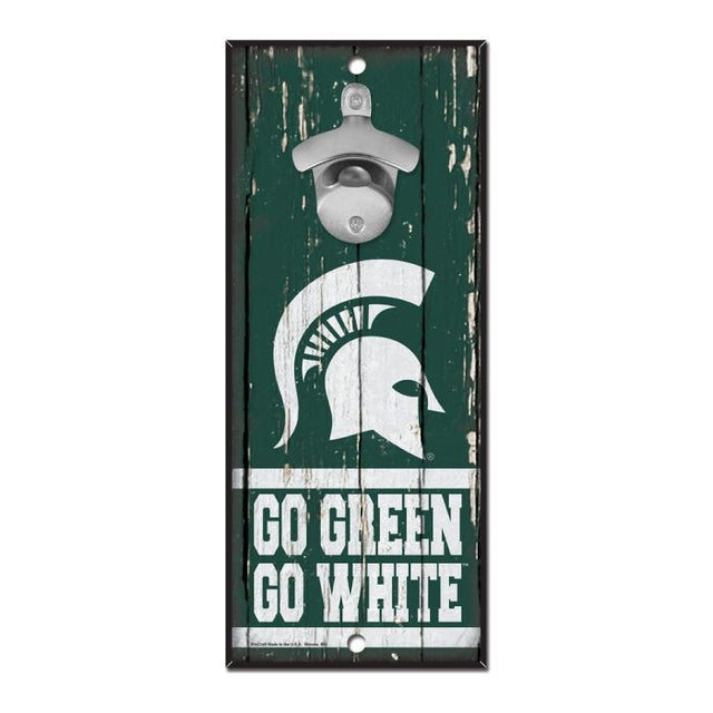 Michigan State Spartans Bottle Opener Sign 5x11