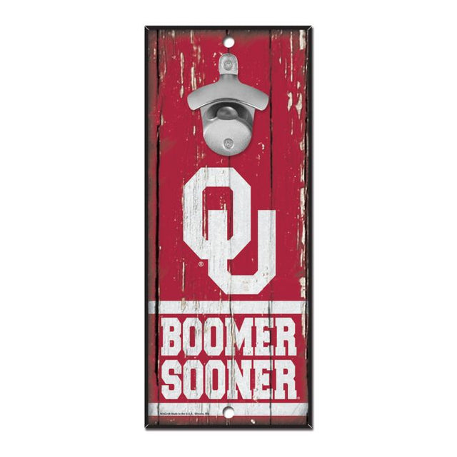 Oklahoma Sooners Bottle Opener Sign 5x11