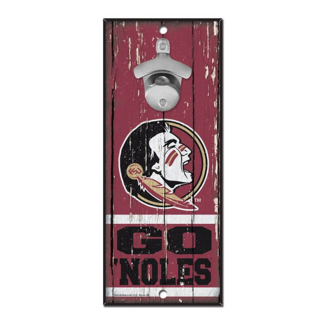 Letrero destapador de botellas de los Florida State Seminoles, 5 x 11 pulgadas